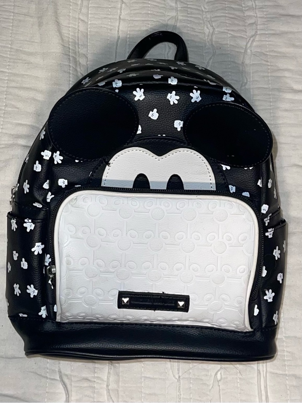 Mickey Ear Black & White Mini Backpack